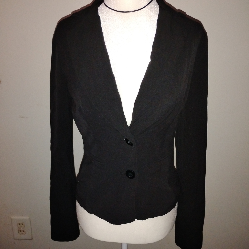 My Michelle Black Fitted Blazer - Two-Button Tailored Jacket